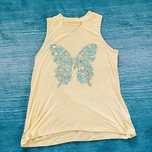 Justice Yellow Butterfly Top